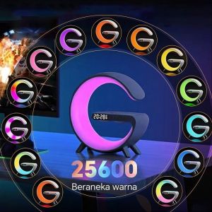 Speaker Bluetooth Nirkabel Mini dengan Lampu Meja RGB Pengisi Daya Nirkabel 15W Lampu Malam Pintar Multifungsi Suara Hi-Fi dengan Cahaya Ambient. Tersedia COD