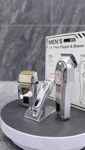 3 in 1 Professional Hair Clipper Set for Men Electric Oil Head Hair Trimmer Shear Carving Pusher Razor Beard USB Rechargeable