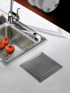 CUNGSA | In-sink Hidden Flip-top Stainless Steel Square Kitchen Waste Bin