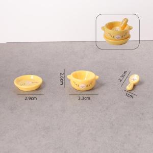 EELHOE | [DO]3Pcs 1/12 Dollhouse Mini Instant Noodles Bowl Plates Dishes Model Simulation Kitchen Decoration Doll House Pretend Play Toys