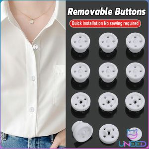 Need. Removable Shirt Buttons Plastic Button DIY Quick Installation Buttons Black and White 8Pcs/Set