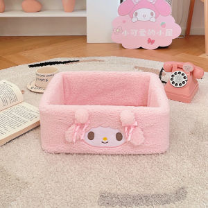 Adorable Meowtician Dog Powder Cosmetic Storage Box Small Plush Organizer Basket Kitchen Dining Table Cute Organizer Box