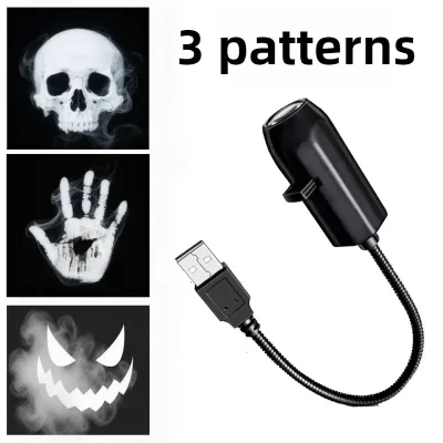 Halloween Projector Decor Ghost Bat Spider Skeleton Pattern Projection Ornament Glowing Effect Halloween Atmosphere Decoration