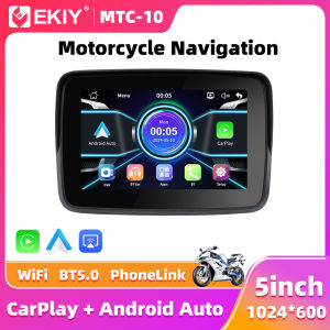 EKIY Wireless CarPlay Moto 5.0 inch Portable Digital Motorcycle Dashboard GPS Navigation Display Screen Android Auto Monitor