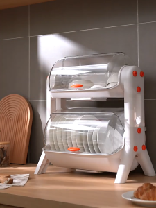 The essential double-layer dish and bowl draining rack for lazy people. The kitchen water collection tray is easy to clean. The dish and bowl storage rack and the countertop shelf.