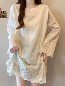 AIYITI | Autumn Embroidery Lace Large Size Loose Top