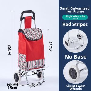 Stainless Steel Folding Shopping Cart Large Capacity Hand Pulling Vegetable Buying Climbing Stairs Shopping Trolley for Elderly