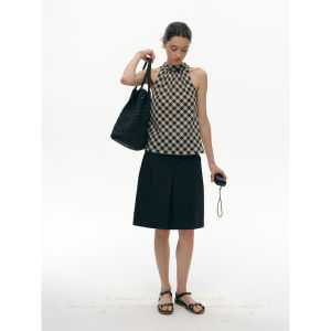 SHEITAOZI | Stylish Versatile Atmostpheric Plaid Strap Tank Top