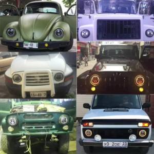 7 Inch LED Headlight H4 90W DRL for Car Jeep Motorcycle for Jeep Wrangler Lada Niva Land Rover Defender Hummer 7" LED Headlamp