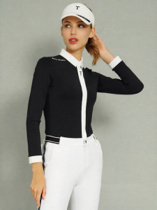 EUROPEAN TOUR | Long Sleeve Fashionable Womens T-shirt with Turn-down Collar and Quick-dry Elasticity