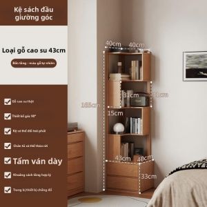 DONGMU | Tủ Đầu Giường Gỗ Nguyên Khối Có Kệ Sách