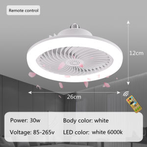 Smart Remote Control Ceiling Fan with LED Lighting Ceiling Fan with Lights Remote Control E27 Converter Base for Living Room