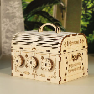 3D Wooden Puzzle DIY Treasure Box Model Kits Brain Teaser Projects for Adult Christmas Gifts