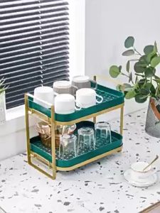 【CLEARANCE】Nordic Minimalist Golden Frame Drainage Rack Multifunctional Kitchen Tray