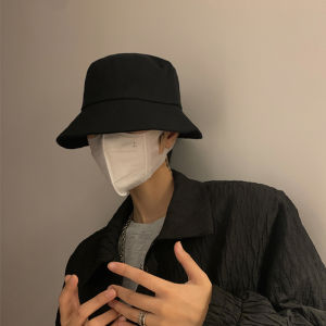 Black Fisherman Hat Mens Trendy Summer Hat Boys Big Head Circumference plus Size Japanese Style Sun Protection Sun Hat Mens Sun Hats