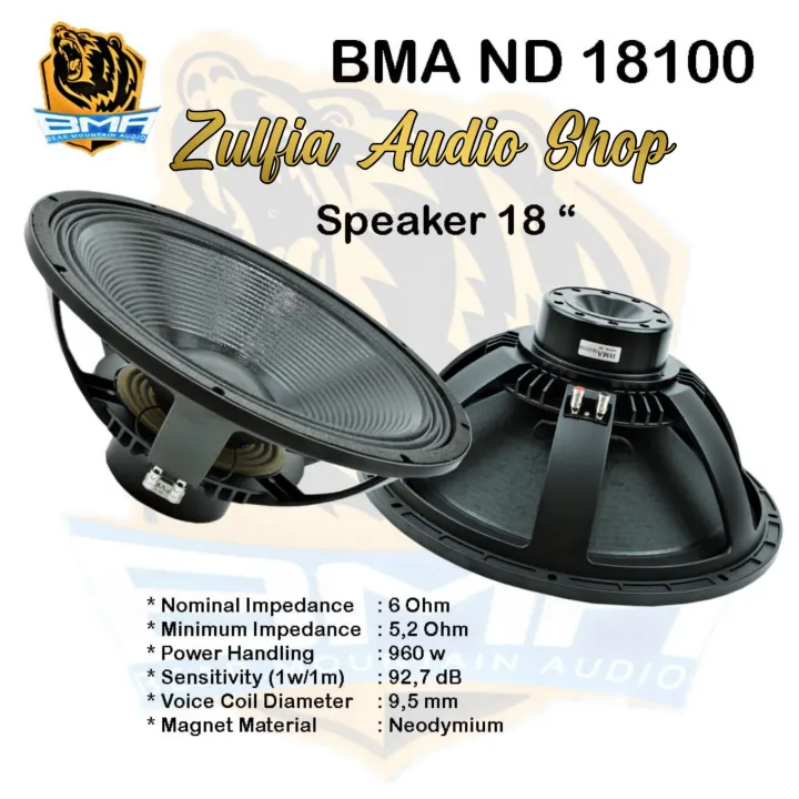 SPEAKER BMA 18 INCH SPIKER BMA ND 18100 NEODYMIUM ORIGINAL Speaker