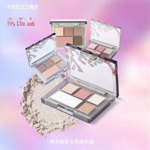VEECCI Eyeshadow Palette Five Colors Matte Long-lasting Newbie Friendly Blush Highlight Pearl Earth Tone