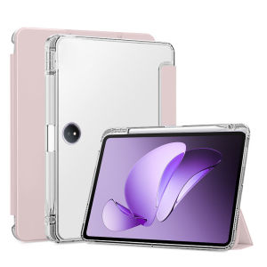 Ibrave Transparent Foldable Silicone Case for OPPO Pad3 2024 New Model Lightweight Full Cover Anti-Fall with Pen Slot