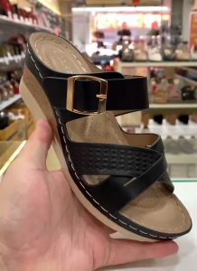 Max2 Women’s PU Wedge Sandals | 6.5cm Heel | Comfortable & Durable | Elegant Design with Buckle Strap