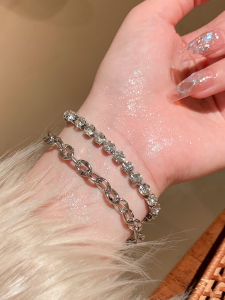 Vòng Tay Pha Lê Lấp Lánh Hai Lớp Cho Nữ Vòng Tay Bạc Sang Trọng Cho Bạn Thân Vòng Tay Thời Trang Mới Vòng Tay Bằng Thép Titan