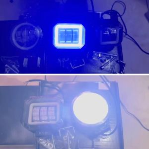 TERMURAH LAMPU TEMBAK KOTAK 2LENSA DAN 3LENSA K20 DAN K30 4D CREE ANGEL BLUE KOTAK 2LED KOTAK DAN BULAT WATERPROOF