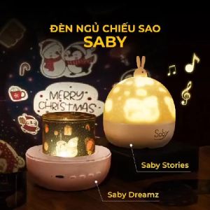 Đèn ngủ chiếu sao Saby hình MERRY CHRISTMAX phát nhạc loa bluetooth đèn chiếu trần 3D pin sạc xoay 360 độ BH 12 tháng quà tặng giáng sinh