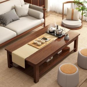 New Chinese Style Tea Table Office Living Room Gongfu Tea Table Small Tea Desk Tea Set with Pulling Car for Tea Brewing