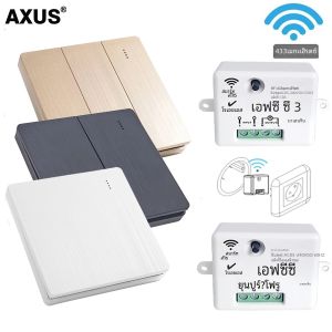 ไร้สายสวิตช์เปิดปิด RF433 โมดูลรีโมทคอนโทรลสวิตช์ไฟ 1/2/3 Gang Wall สําหรับ 10A 110V 220V หลอดไฟโคมระย้า