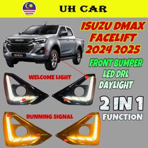 Isuzu Dmax 2024 2025 Facelift Front Bumper Led Drl Daylight Welcome Light Running Signal Fog Lamp Cover Led