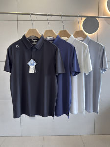 K Home Mens Seamless Glued Future Sense Ice Ammonia Technology Cool Comfortable Collared Short Sleeve Polo Shirt Fashion Urban Style Summer Thin Standard Fit Youth Trendy Geometric Pattern