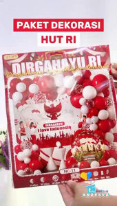 Paket Dekorasi Dirgahayu RI Background Balon Merah Putih Set Dekorasi HUT RI 17 Agustus Merah Putih