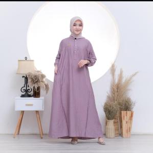 Gamis Kirana Polos Terbaru Bahan Polo Linen Turkish Premium