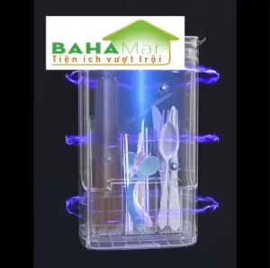 HỘP ĐỰNG ĐŨA  THÌA  DĨA KHỬ TRÙNG BẰNG TIA UV TREO TƯỜNG CÓ NẮP ĐẬY  BAHAMAR  giúp an toàn vệ sinh trong ăn uống tăng cao  sạch sẽ và đẹp cho gian bếp