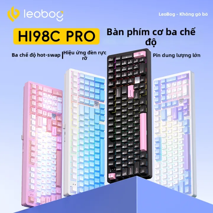 LEOBOG | Bàn Phím Chơi Game Có Dây và Không Dây 3 Chế Độ cho Nữ