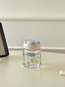 Cốc Nhựa Mini Hoạt Hình Dễ Thương Cho Nữ Cốc Đựng Nước Có Ống Hút Di Động Cốc Đựng Nước Nhỏ Gọn Cốc Đựng Nước PC PP Silicone