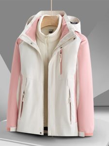 Spring New Arrival Outdoor Shell Jacket Male and Female Three in One Removable Jacket Autumn and Winter Waterproof Heattech Couple Mountaineering Clothing