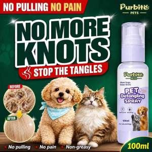 Purbite Pets Knotting Spray for Dogs & Cats | Anti-Static Reduce Hair Loss Smooth & Detangle Fur 100ml