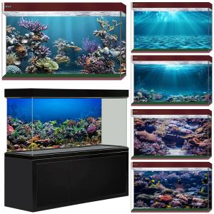 Aquarium 3D Background Sticker Fish Tank Wallpaper Decoration High-definition underwater coral Series Mural Poster Supports Various Sizes And Picture Customization