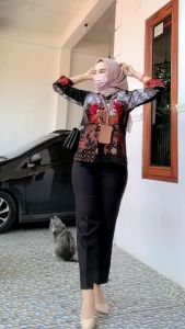 Celana Kerja Wanita Pinggang Karet Formal Kantor Premium Heyra