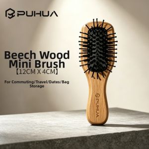 PUHUA | Portable Anti-Static Wooden Cushion Comb promote scalp health