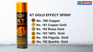 Bosny KT Gold Effect Spray Paint Gold Spray Paint Metallic Gold Colors Chrome Mirror Chrome Finish