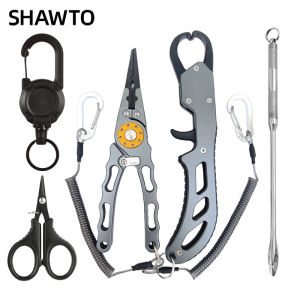 Shawto Aluminium Alloy Fishing Gripper Professional Fishing Lip Grabber Tool Fish Scissors Clip Fish Control Tackle Pliers Gear