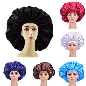 45cm diameter Big Size Satin Silk Bonnet Night Sleeping Cap for Curly & Springy Hair Hair Protection Head Cover for Women