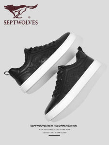 SEPTWOLVES | Mens Black Casual Leather Shoes