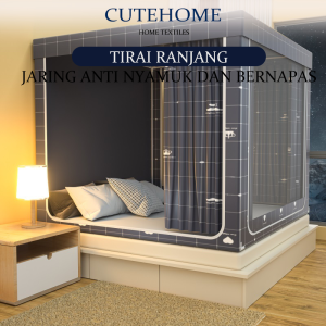 CUTEHOME Kelambu Tidur Kotak Kelambu Tempat Tidur Dewasa Anti Nyamuk Kelambu Jumbo Premium uk 220x200195x180195x160