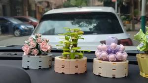 DIY MOC Potted Plants Succulents Cactus Gypsophila Bonsai Tree Gardens Romantic Building Blocks Model Bricks Kids Sets Kits Toys