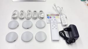 Tuya Wifi DC24V LED Puck Lights Under Cabinet Light Puck Light Remote Control Festival Wardrobe Bedroom Kitchen for Alexa Google