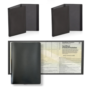 Lot of 1/2 Black Assurance Card Pouch - Certificate of Registration Protection Case Transparent Plastic Wallet for Documents