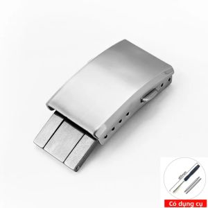 Khóa Cài Đồng Hồ Sang Trọng Có Thể Điều Chỉnh Chất Liệu Thép Không Gỉ 316L Dành Cho Dây Đồng Hồ Seiko/Citizen 16mm-22mm Màu Bạc Phụ Kiện Đồng Hồ