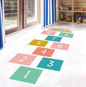 Miếng Dán Nhảy Lò Cò Cho Bé Vừa Chơi Vừa Phát Triển Vận Động Màu Sắc Tươi Sáng Tiện Lợi Cho Gia Đình